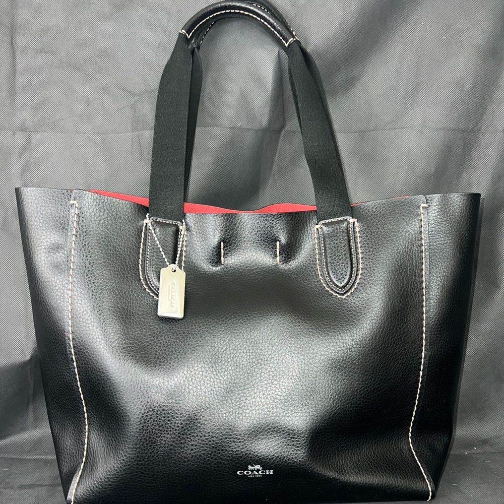 Coach Derby Tote Black Pebbled Leather